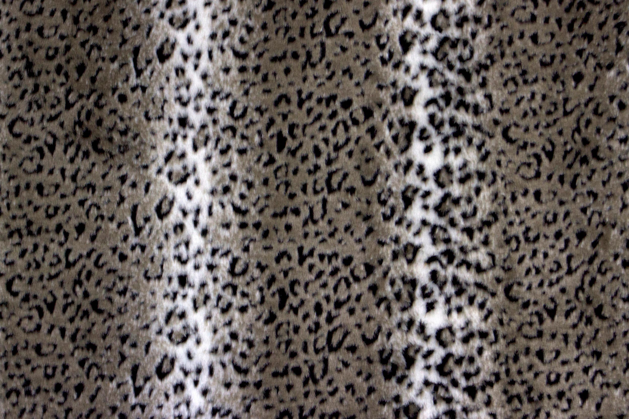 Faux Fur Snow Leopard Grey/Black -The Fabric Mill