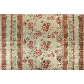 Vinyl Cloth Floral Gold/Red
