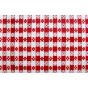Tavern Check 54" Wide Red/White Fleece Back