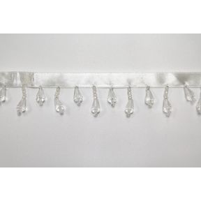 Dazzling Beads on Ribbon White WTBF 104