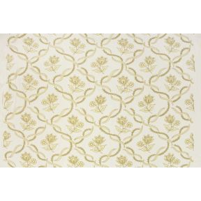 Crewel Embroidered Fabric TK-804 White