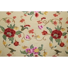 Crewel Embroidered Fabric TK-117 Lt. Hazalnut
