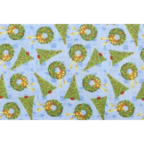 VIP Wreaths and Trees Metallic - Christmas  Fabric