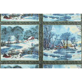 Quilting Treasures Currier and Ives Pillow Squares 23.5" x 45"