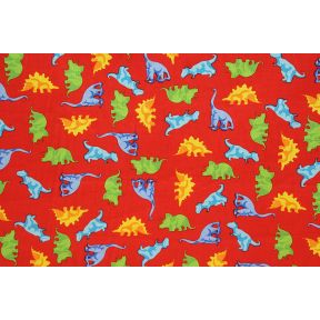 Dinosaur Red 45" Cotton Print