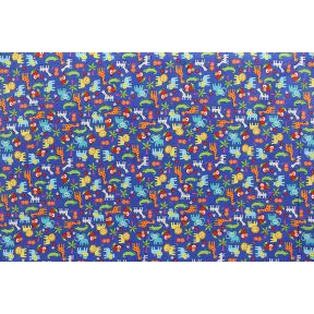 Rainforest Babies Royal 45" Cotton Print
