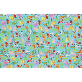 Rainforest Babies Turquoise 45" Cotton Print