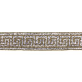 Greek Key Printed on Metallic Silver BR-733