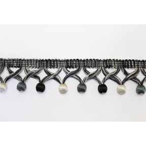 Balls on Gimp BF-1481 02/49 White Grey Black