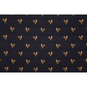 Embroidered Rooster on chicken wire black back ground  