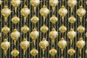 Quilting Treasures Golden Holiday Black/Gold