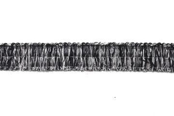 Blockhouse Brush Fringe Charcoal Fabric Trim