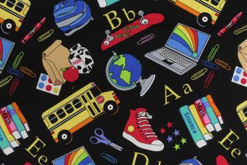 School Bus Books  Fabric