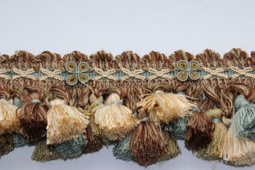 Venice Tassel Trim 8225 Taupe Blue