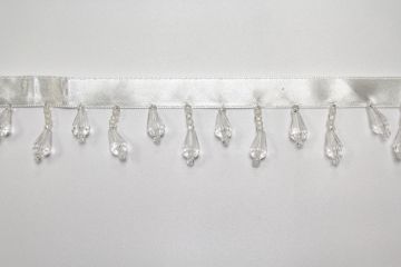 Dazzling Beads on Ribbon White WTBF 104