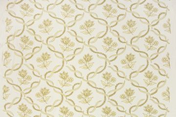 Crewel Embroidered Fabric TK-804 White