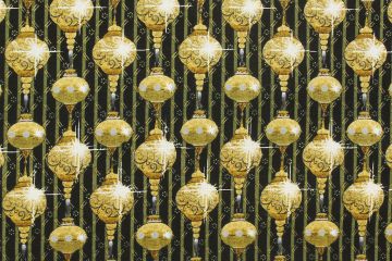 Quilting Treasures Golden Holiday Black/Gold