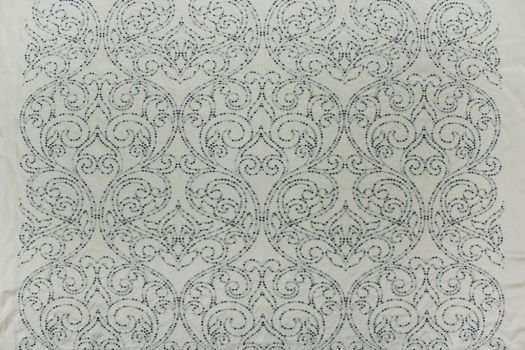Serenity B Embroidered Damask Blue Fabric