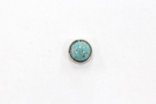 Nail Head 1/2 Inch Circle Aquamarine Stone/Nickle Finish  Fabric