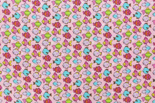 Tropical Fish Pink  Fabric