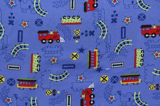 Choo Choo Royal  Fabric