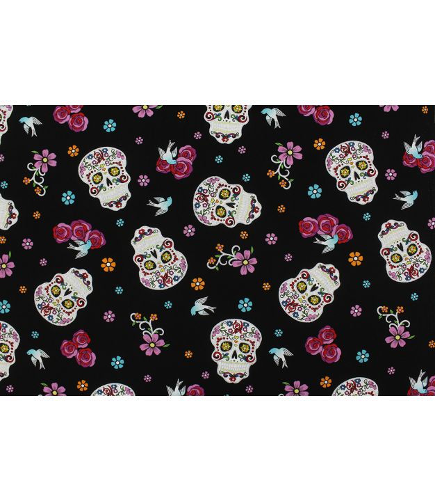 Day of the Dead with Glitter Black Multi DT-5195-7C-1
