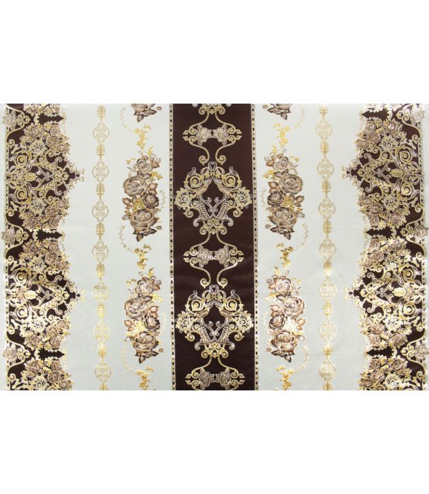 Vinyl Cloth Floral Choco/Silver