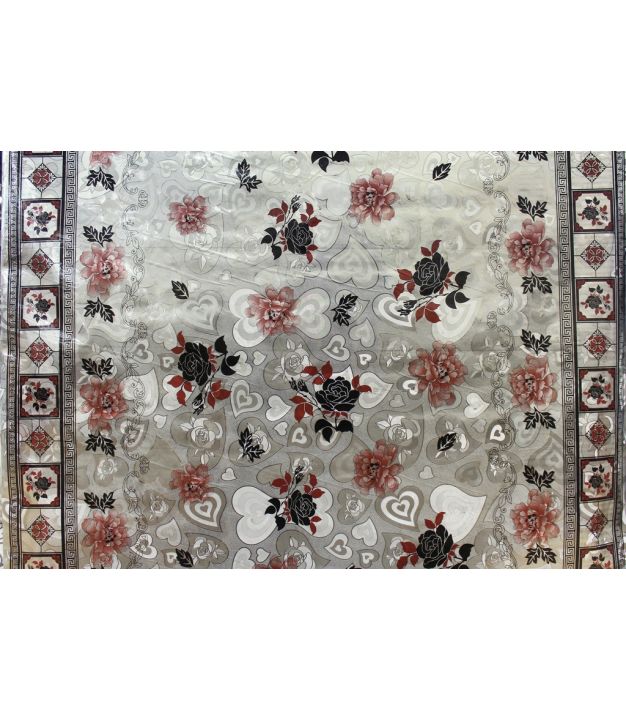 Vinyl Cloth Floral Pewter/Rose