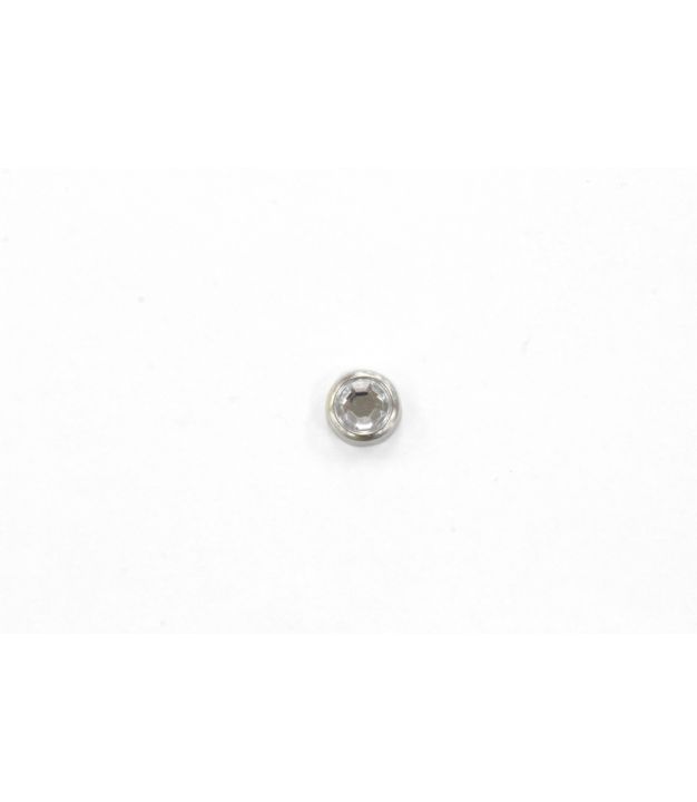 Nail Head 1/4 Inch Round Clear Stone Nickle Finish