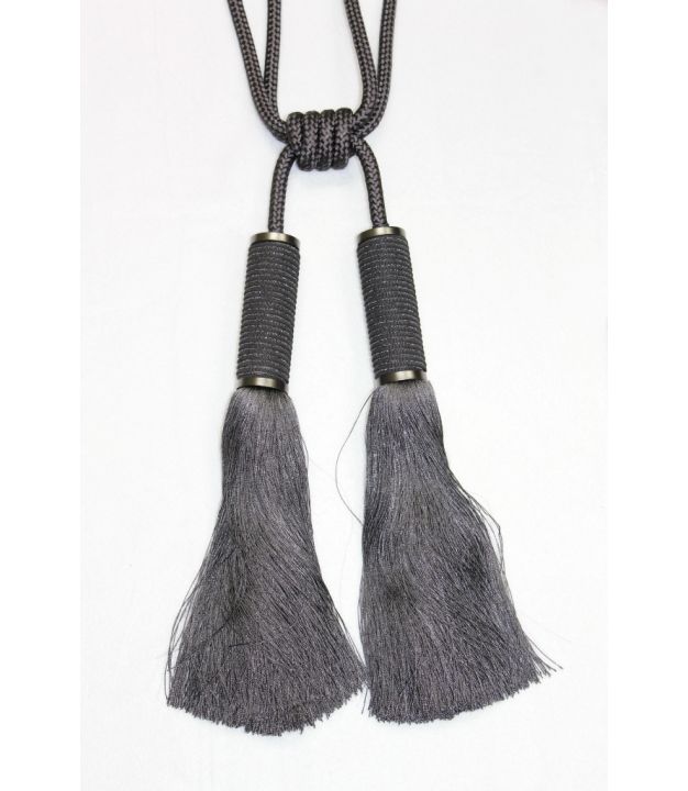 Oval Tassel Charcoal