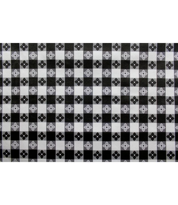 Tavern Check 54" Wide Black/White Fleece Back