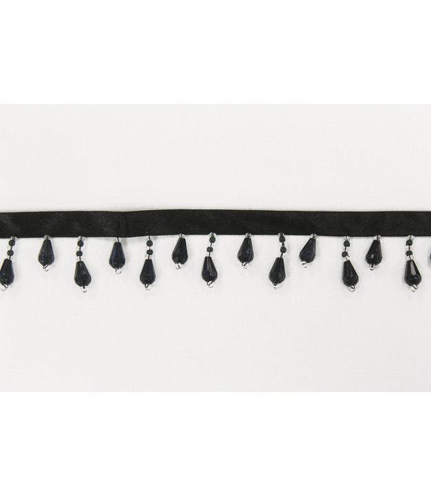 Dazzling Beads on Ribbon WTBF 104 Black