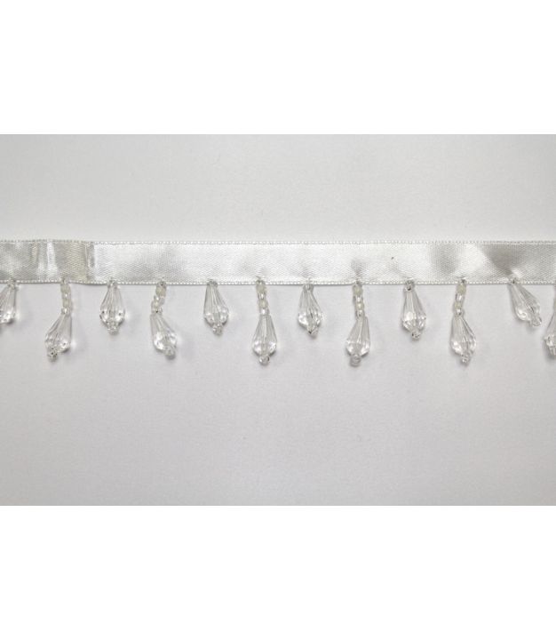 Dazzling Beads on Ribbon White WTBF 104