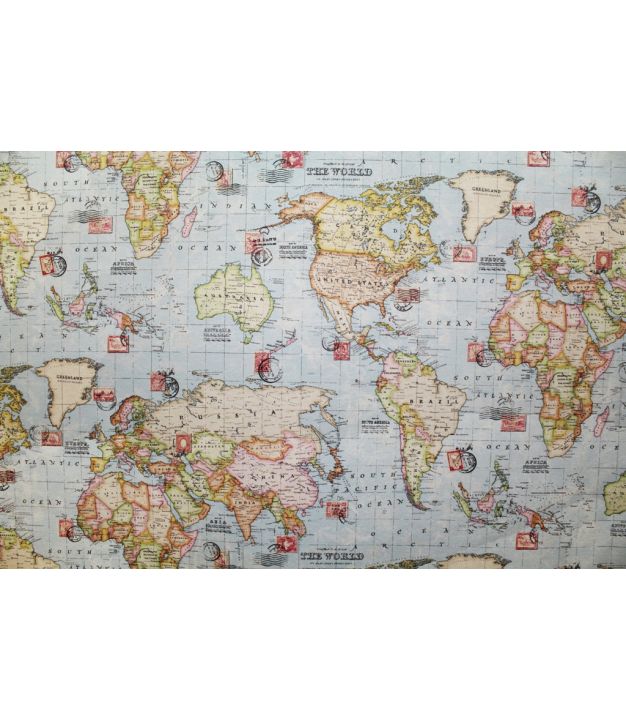 Atlas of World Pattern 41 color 1 blue