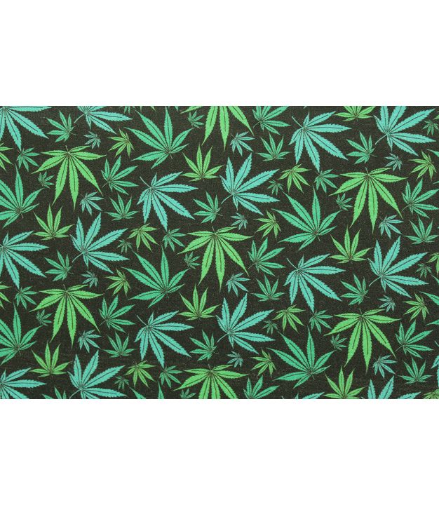 Marijuana Leafs on Black 3377