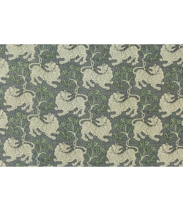 P Kaufmann Lion Dance Indigo Foo Dog on Tile