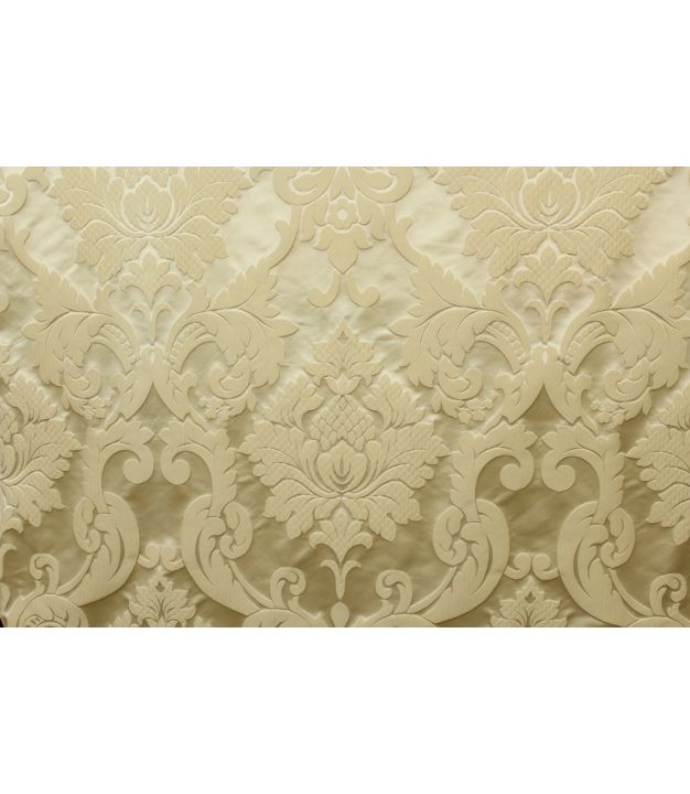 Damask on Puff Satin Cream