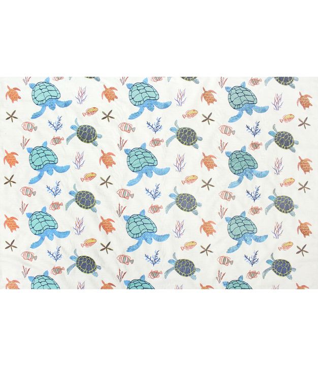 Swimming Turtles Embroidery Multi 275 GSM