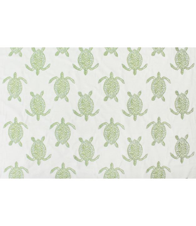 Turtle Tango Embroidery on Green 294 GSM
