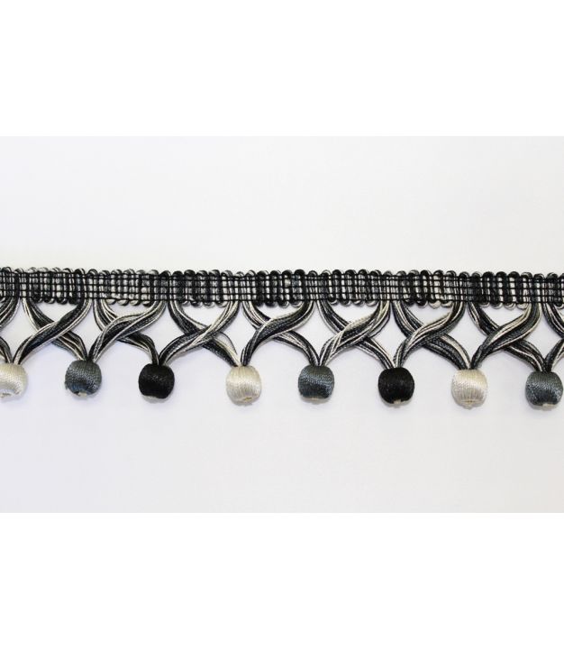 Balls on Gimp BF-1481 02/49 White Grey Black