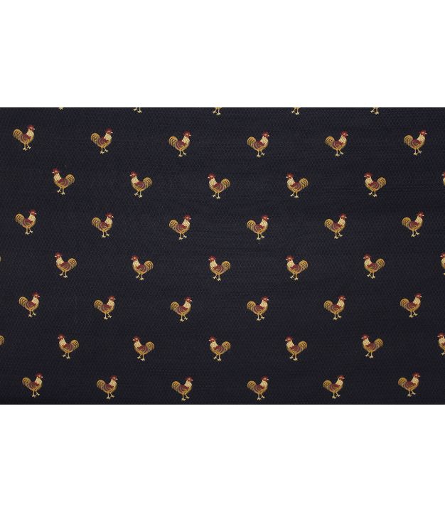 Embroidered Rooster on chicken wire black back ground