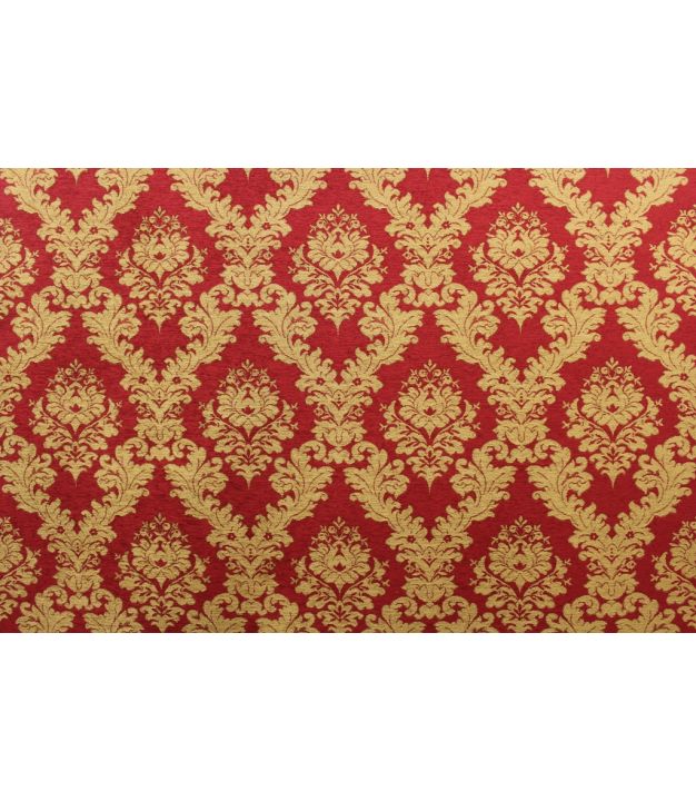 Chenille Damask Red