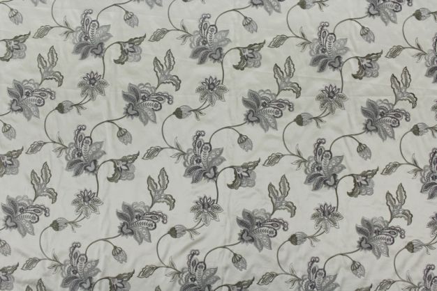 Serenity A Embroidered Floral Silver