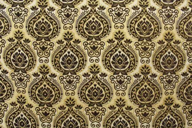 Damask Chenille Brown/Gold