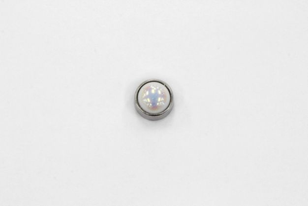 Nail Head .5 Inch Circle Glass Stone/Nickle Finish