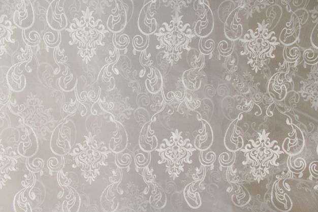 Embroidered Sheer VT39 White