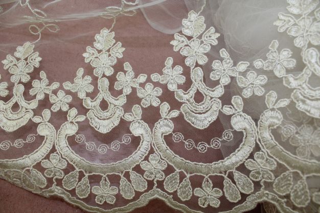 Sheer Embroidered Pasha Cream 