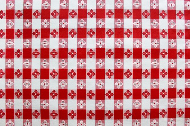 Tavern Check 54" Wide Red/White Fleece Back