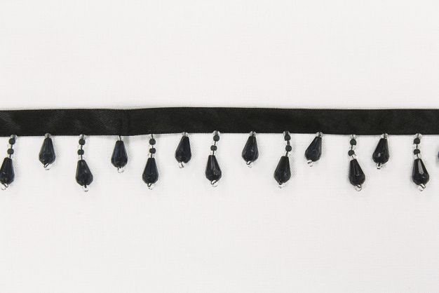 Dazzling Beads on Ribbon WTBF 104 Black
