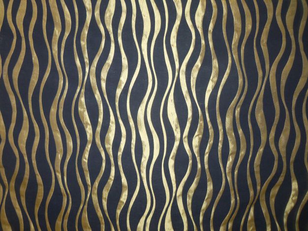 Tessuto Metropolis Wave Black Gold 4924 22704